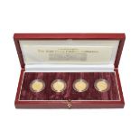 Elizabeth II, United Kingdom Gold Proof Pattern Collection 2003 celebrating the four new £1 coins
