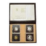 Turks & Caicos Islands, a 4-Coin Gold & Silver Proof Set Commemorating Earl Mountbatten of Burma,