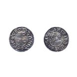 Aethelred II, 978 - 1016, Canterbury Mint Penny. 1.34g, 20.4mm, 6h. CRUX type, Leofstan at