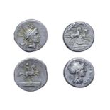 Roman Republic 2 x Silver Denarius. Consisting of: L. Marcius Philippus, 113/112 B.C. 3.94 grams,