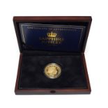 Guernsey, Gold Proof £5 2017 'Sapphire Jubilee,' obv. Queen's portrait by Rank Broadley, rev. by