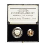 UK Two-Coin Proof Set 1981 commemorating the marriage of the Prince of Wales & Lady Diana