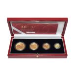 Elizabeth II, 4-Coin Gold Proof Britannia Collection 2000 comprising: £100 (1oz fine gold), £50 (1/2