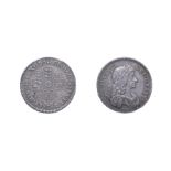 Charles II 1668 Shilling. Obv: Second laureate and draped bust right. Rev: Cruciform shields,