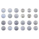 A miscellany of 9 x silver coins consisting of: USA, 3x Denver mint Eisenhower dollar: 1972, 1976,