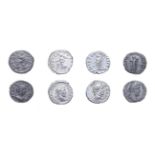4 x Imperial Silver Denarii consisting of: Commodus, 177 - 192 A.D. 3.17g, 16.9mm, 12h. Obv: