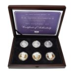 Jersey, 'H.M. Queen Elizabeth II Portraits - the Sculptors' Set,' a set of 6 x silver proof five