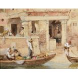 Myles Birket Foster RWS (1825-1899) ''Venetian Shrine'' Monogrammed, watercolour, 17cm by 22.5cm
