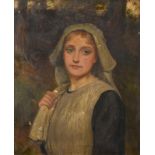 Attributed to Charles Sillem Lidderdale (1830-1895) Country girl in woodland Monogrammed and