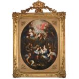 Continental School (17th/ 18th century) The Nativity Signed, ''Aguiler?'', oil on panel, 66.5cm dia.