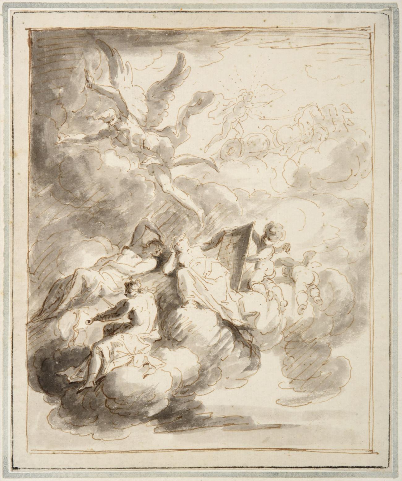 Attributed to Sir James Thornhill (1675-1734) A mythological arrangement of figures including a