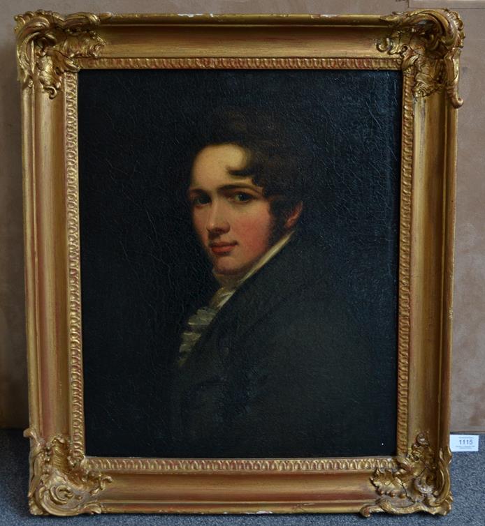Circle of Sir Henry Raeburn FRSE, RA, RSA (1756-1823) Scottish Portrait of a young gentleman, head - Image 2 of 3