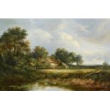 Joseph Thors (1835-1920) Landscape with cottage Signed, oil on canvas, 42cm by 64cm See illustration