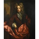 Circle of Sir Peter Lely (1618-1680) Portrait of a fashionable gentleman wearing a claret overcoat