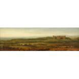 James Ward RA (1769-1859) View of Bolton Castle, North Yorkshire Oil on panel, 11cm by 37cm