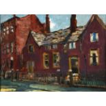 Alexander Jamieson (1873-1937) Scottish Street Scene, Glasgow Oil on panel, 15cm by 20.5cm