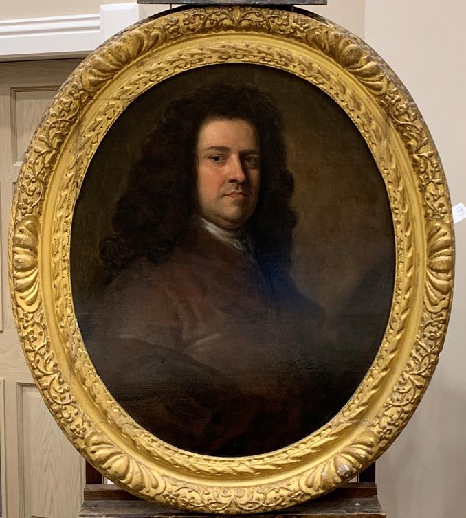 Circle of Sir Godfrey Kneller (1646-1723) Portrait of Peter Vanderbank, c.1695, head and shoulders - Image 4 of 5