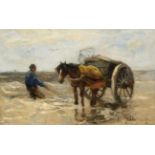 Johan Frederick Cornelis Scherrewitz (1886-1951) Dutch ''The Seaweed Gatherers'' Signed, oil on