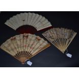 Royalty: Two Paper Fans from different decades, commencing with England Since The Conquest, a