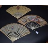 An 18th Century Ivory Fan, the monture Chinese Export, with some quite unusual features to the