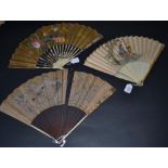 A Mid-18th Century Ivory Fan, the upper guards particularly well carved and silvered with a