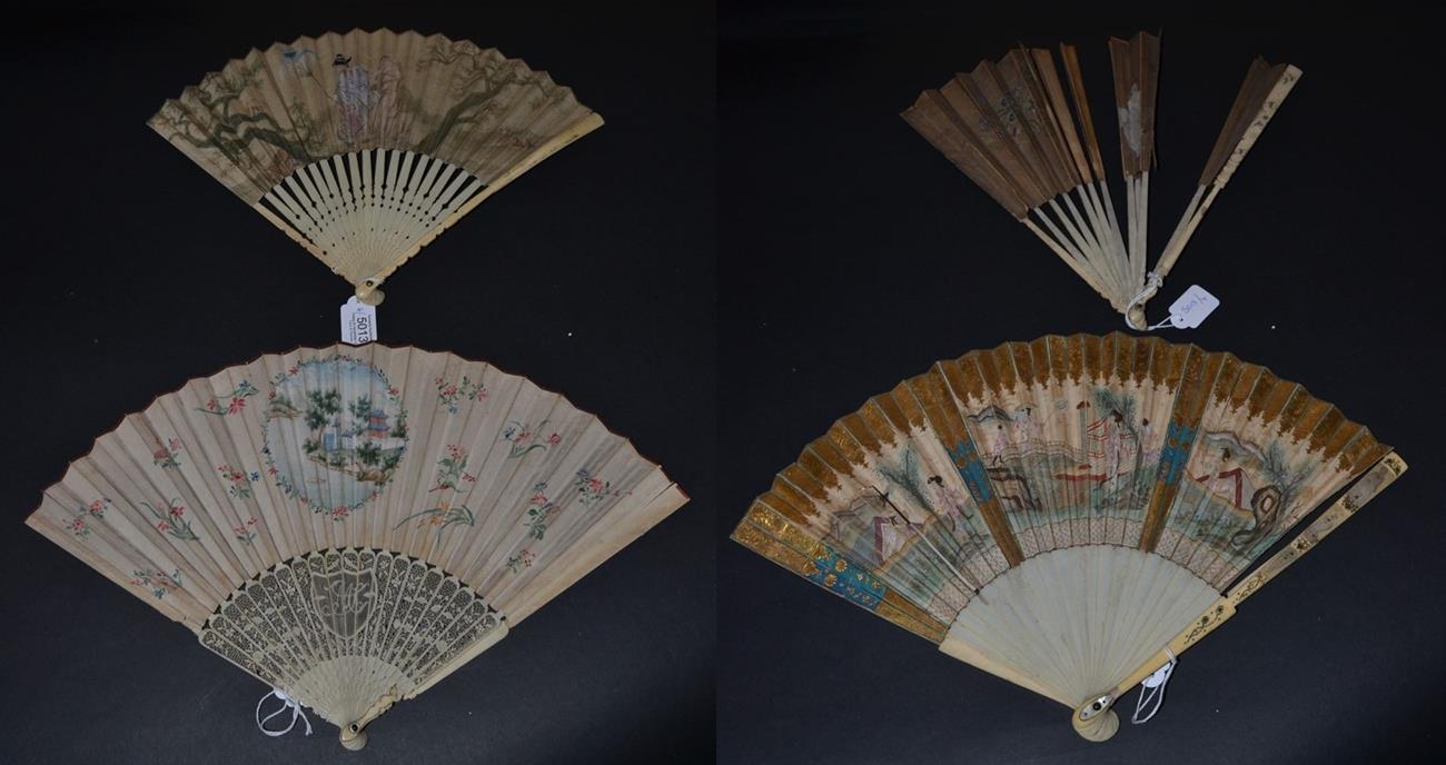 Chinoiserie in the 18th Century: Four 18th Century Fans, the first being early and elaborately
