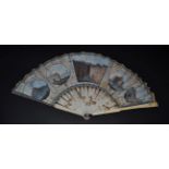 A Late 18th Century Grand Tour Fan with several Italian views and corresponding written detail,
