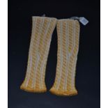 A Vibrant Pair of Beaded Fingerless Mittens, circa 1890's, worked on white, golden yellow glass