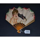 A Mid-1920's Vibrant Advertising Fan for The Carlton Restaurant London, in ballon form, printed by
