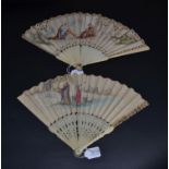 An Early 18th Century Ivory Biblical Fan with simple monture, and reasonably bulbous head. The