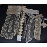 Antique Lace, Collector's Fragments: A 19th century silk Blonde lace scarf, approx. 1.66m by 20cm,
