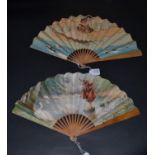 L.T.Piver: Two Printed Paper Advertising Fans for the scent Pompeia, (launched in 1907), the first