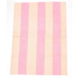 Mid 19th Century Strippy Quilt, comprising alternating strips of orange and pink sprigged cotton,