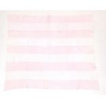 Late 19th Century Strippy Quilt, with stripes of pale pink design, alternating with daisy head
