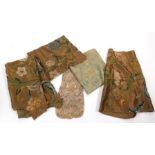 17th and 18th Century Fabric Fragments, comprising an early 17th century silk damask furnishing