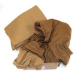 Lengths of Burberry Camel and Fawn Cashmere Fabric, lengths include fawn 5.5m; camel cashmere 7.2m