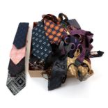 Assorted Silk Ties, comprising three Liberty silk ties; Herbie Frogg dog tooth check pattern tie;