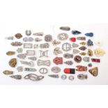 Assorted Circa 1930s and Later Dress Clips, Belt Buckles, including gilt metal, white metal,