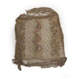 18th Century Pineapple Fibre Knitted Workbag, woven with a diamond vertical design and alternating
