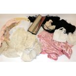 Assorted Costume, Lace etc, comprising two early 20th century white cotton baby capes with broderies