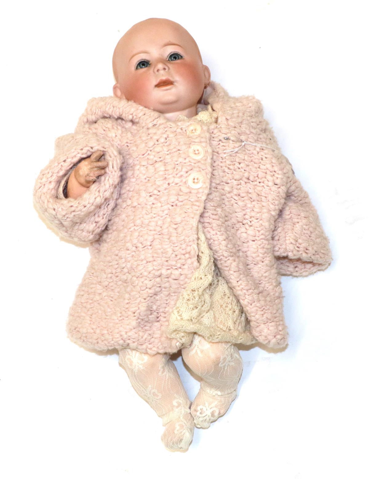 German Swaine & Co Lori Bisque Socket Head Doll, with impressed and printed mark to the back of
