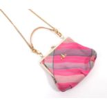 A Vivienne Westwood Pink Striped Orb Handbag, with gilt metal mounts, small detachable leather