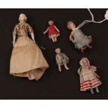 Late 19th/Early 20th Century Bisque Miniature Dolls House Figures, comprising a doll with moulded