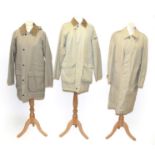 Burberry Men's Cotton Showerproof Mac, single breasted, pockets, belt; and a Outdoor Walking Coat,