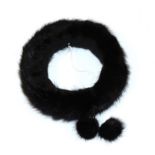 Dark Brown Mink Hat Band with double pom poms and matching Mink Cuffs (2)