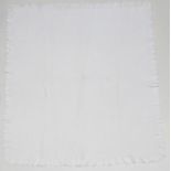 Late 19th Century White Cotton Quilt, finely worked with a large central flower head, on a ground of