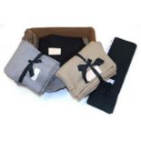 Quantity of Assorted Lengths of Burberry Wool Fabrics, comprising 3m dark grey striped wool suiting;