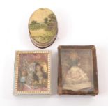 19th Century Wax Miniature Dolls, comprising two cherubs/Christmas decorations with moulded and