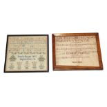 An Alphabet Sampler Worked by Maria Bayes, Dated September 14th 1853 worked in cross stitch,