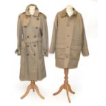 Circa 1980s/90s Burberry Men's Classic Trench Coat, with signature checked lining, raglan sleeves,